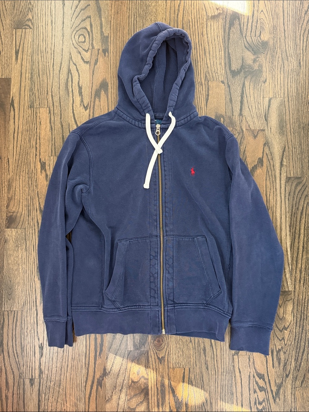 Polo by Ralph Lauren Navy Full-Zip Hooded Jacket with Red Pony